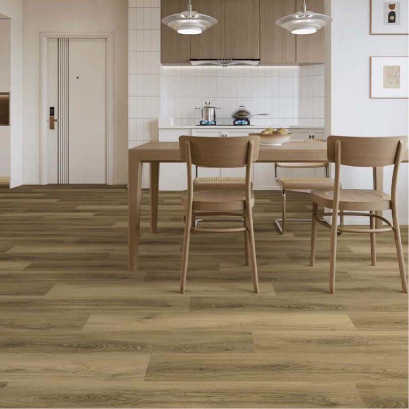 Supplier range image — oak plank LVT in a kitchen-diner